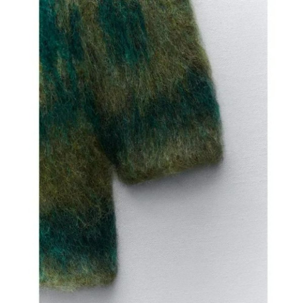 ZARA LANDSCAPE KNIT COAT LONG SLEEVES - Picture 10 of 10